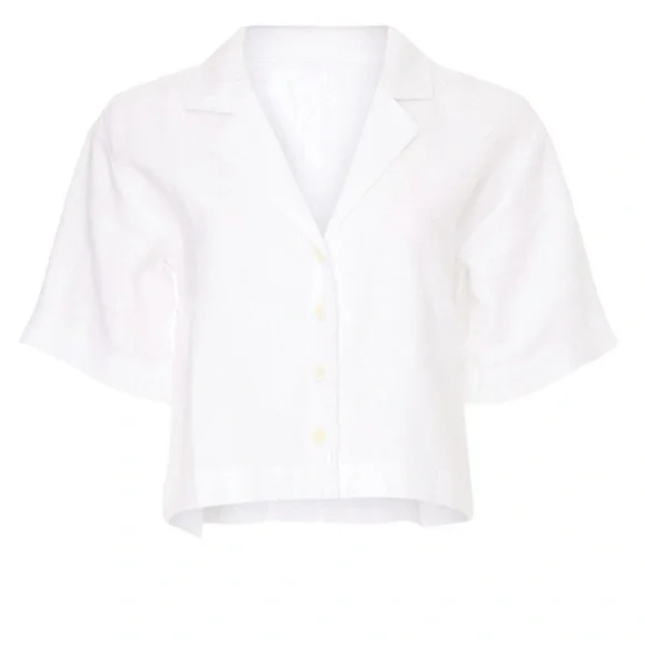 Madewell White Cropped Resort Shirt - Picture 3 of 8